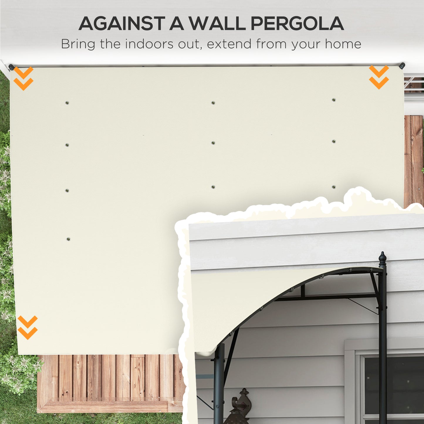 Outsunny 10' x 13' Outdoor Pergola with UV30+ Protection Canopy and Steel Frame for Porch, Patio, Deck, Backyard, Dark Grey