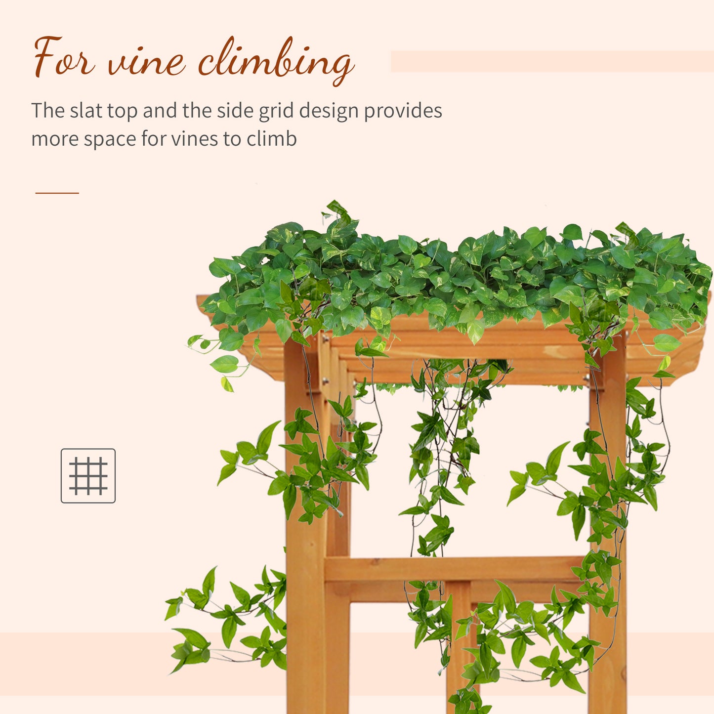 Outsunny 85" Wooden Outdoor Garden Arbour, Garden Arch Trellis for Climbing Vines for Wedding and Ceremony - Orange