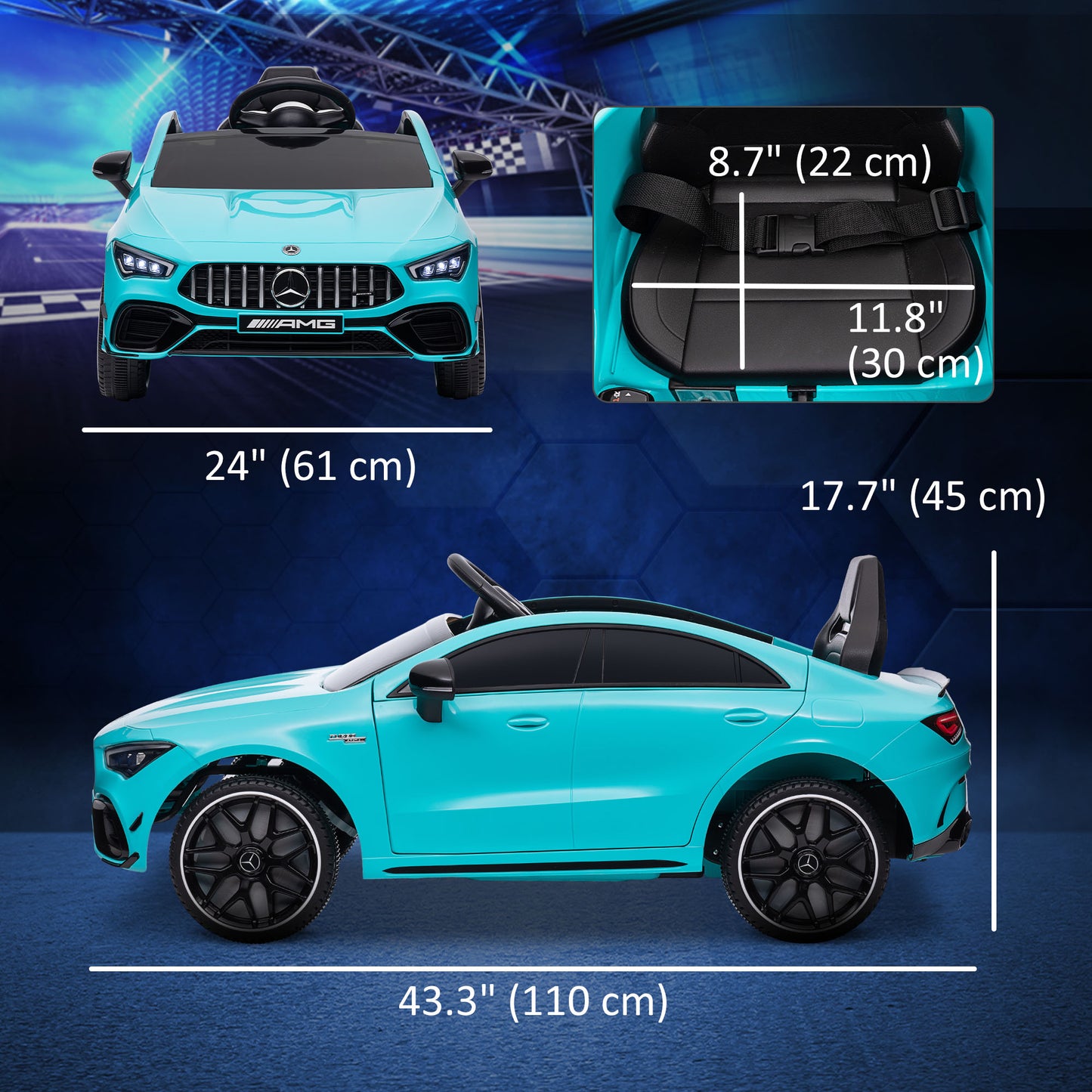Qaba Mercedes-Benz AMG Licensed 12V Ride on Car, Kids Electric Car with Remote Control, Spring Suspension, LED Lights, Red
