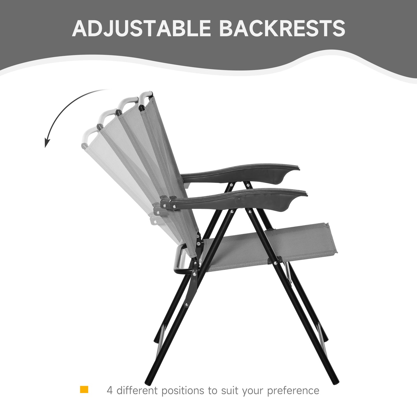 Outsunny Folding Outdoor Bistro Set, Patio Table and Chairs with Reclining Backrest and Round Dining Table, Brown