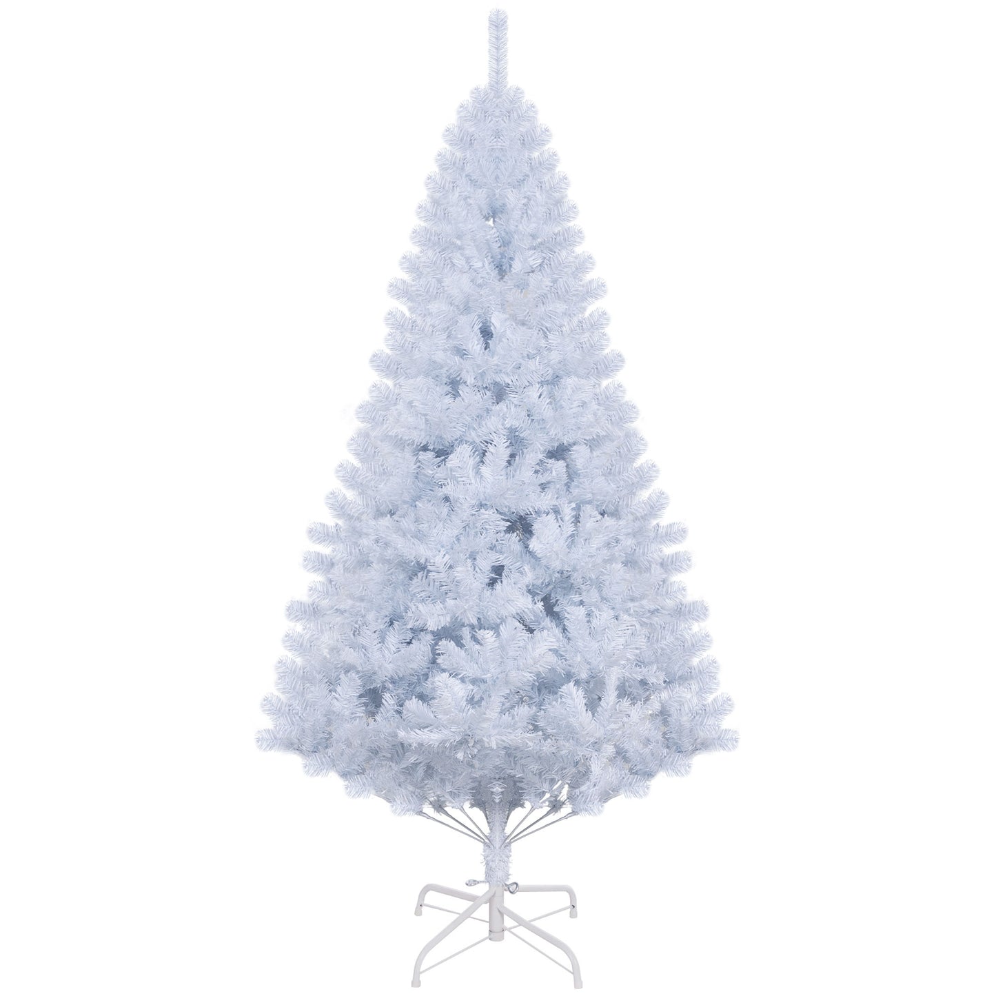 HOMCOM 5ft White Christmas Tree Artificial Christmas Tree with 536 Branch Tips and Metal Stand