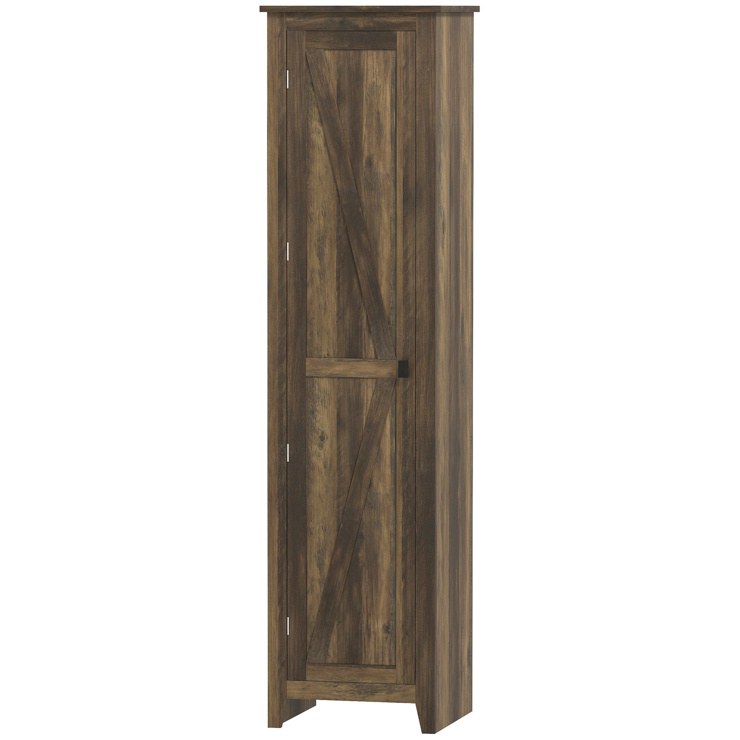 HOMCOM 48" Farmhouse Kitchen Pantry Storage Cabinet with Barn Door, Kitchen Pantry Cabinet with Adjustable Shelves, Natural