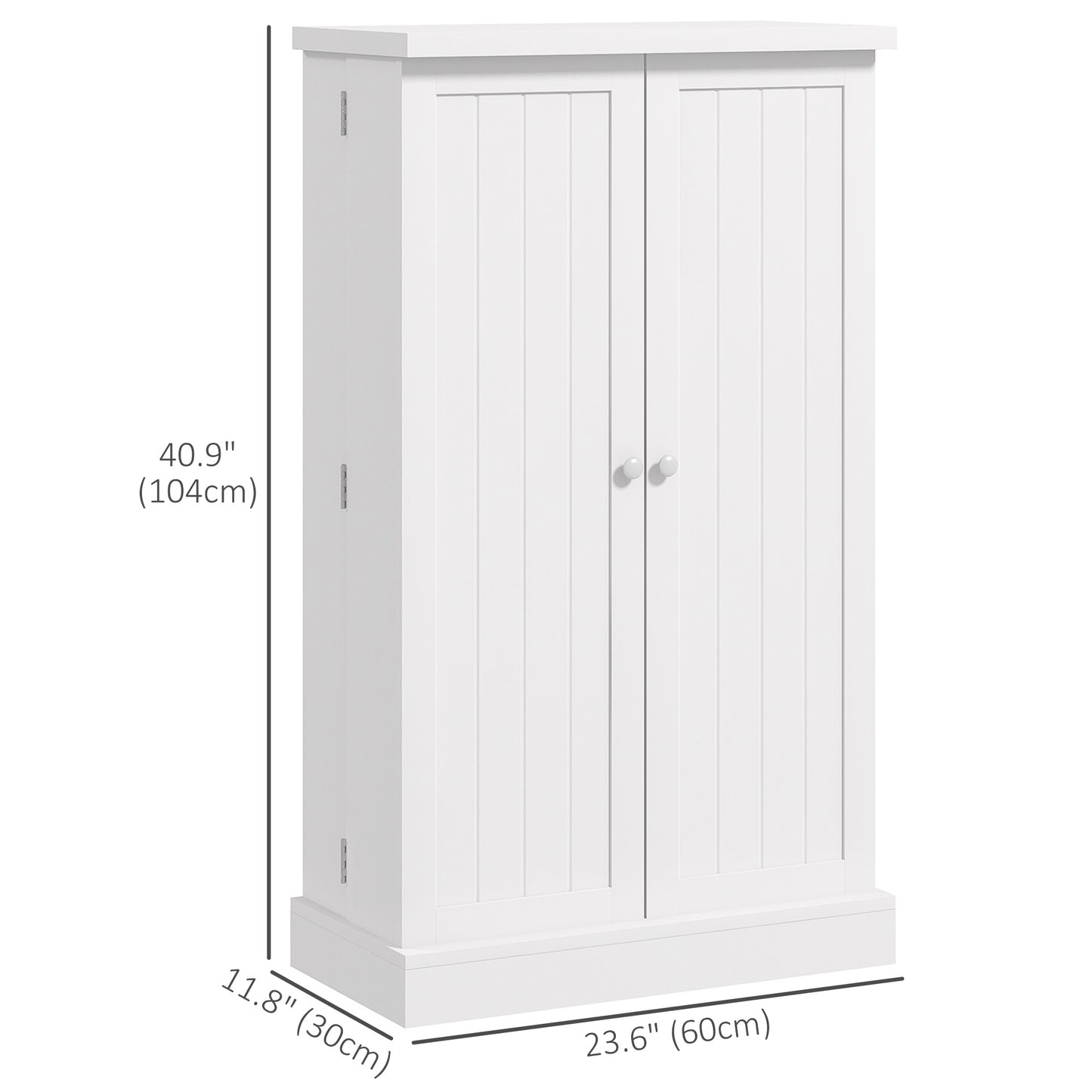HOMCOM Freestanding Kitchen Pantry Storage Cabinet Kitchen Cabinet with 5-Tier Shelf 12 Spice Racks Adjustable Shelves White