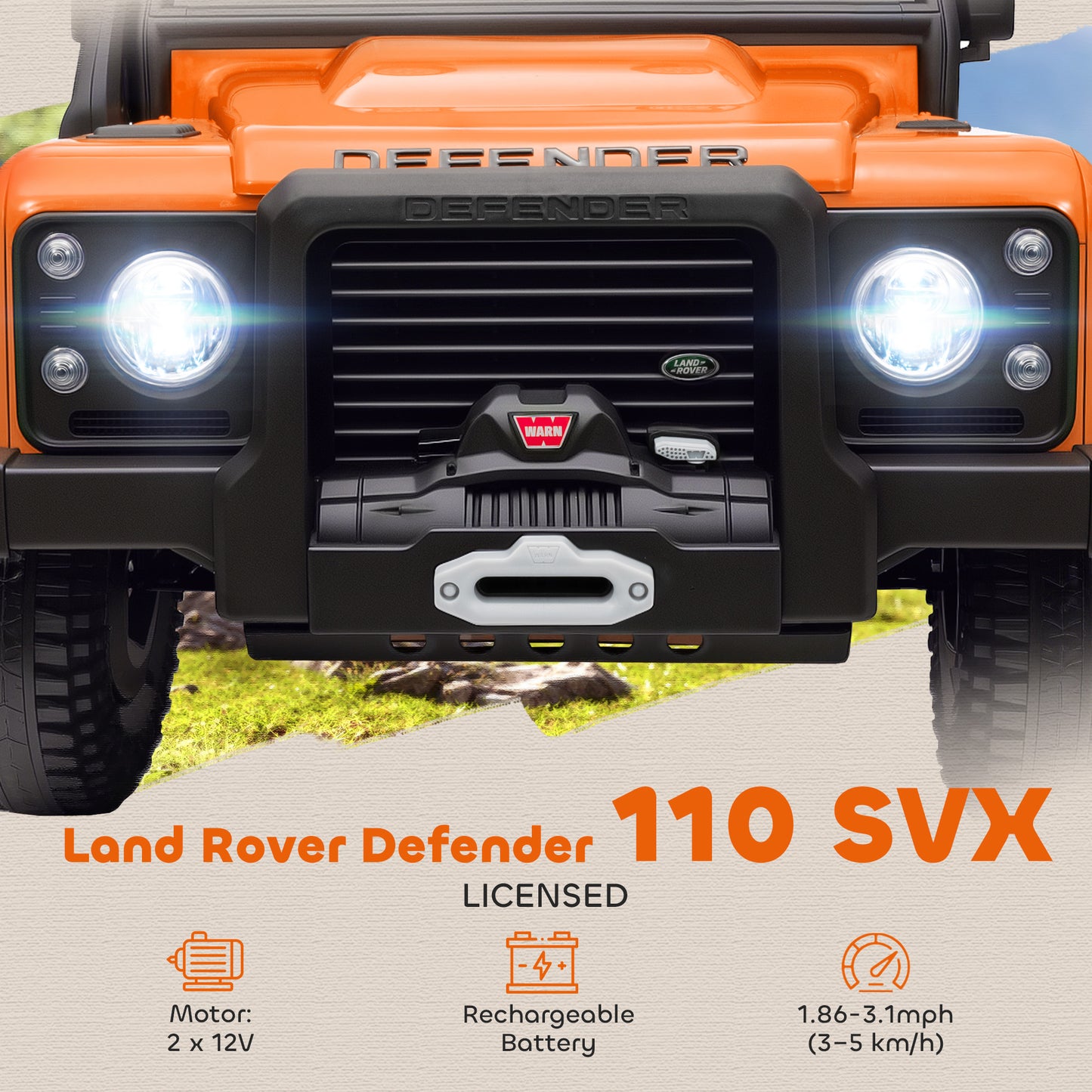 Qaba Land Rover Licensed Kids Ride on Truck with Remote Control, Spring Suspension, LED Lights, 3 Speed, Dark Green