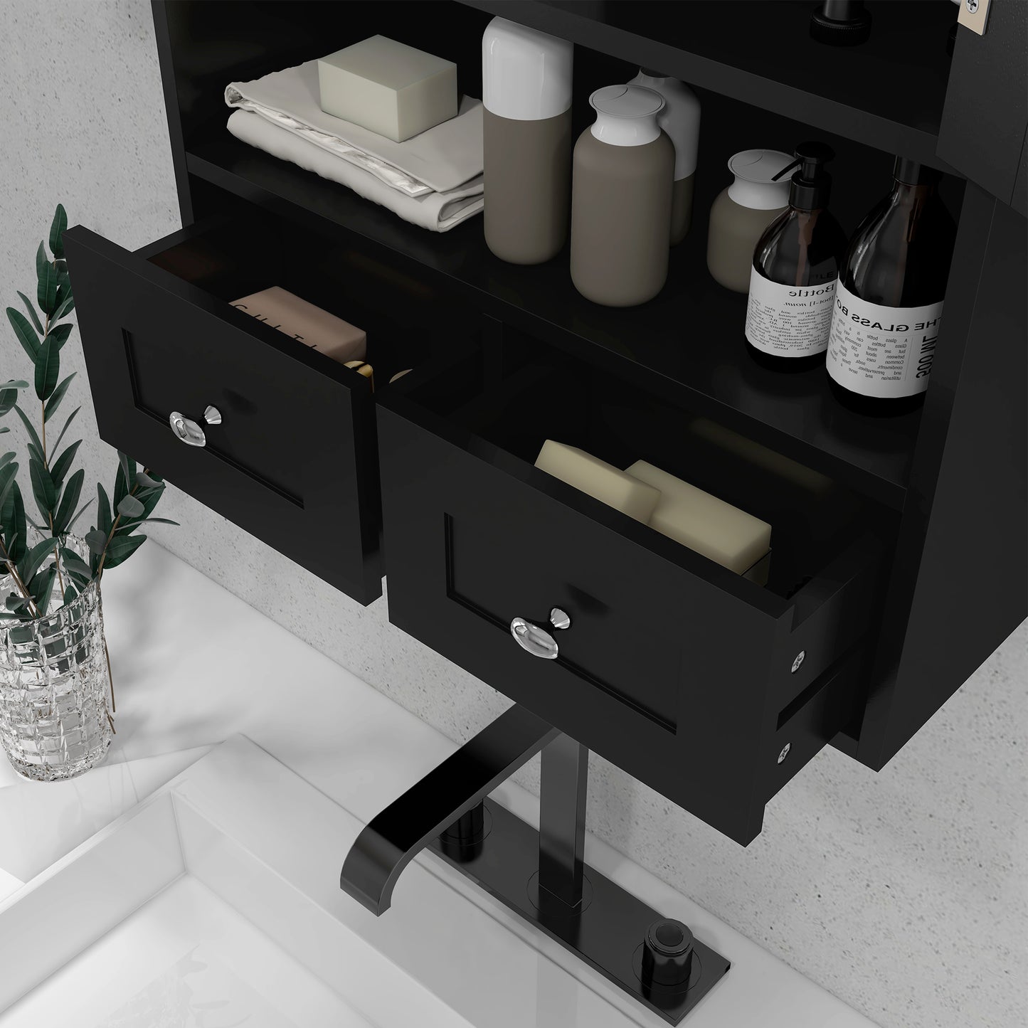 kleankin Bathroom Wall Cabinet, Medicine Cabinet, Over Toilet Storage Cabinet with Shelf and Drawers for Hallway, Living Room, White