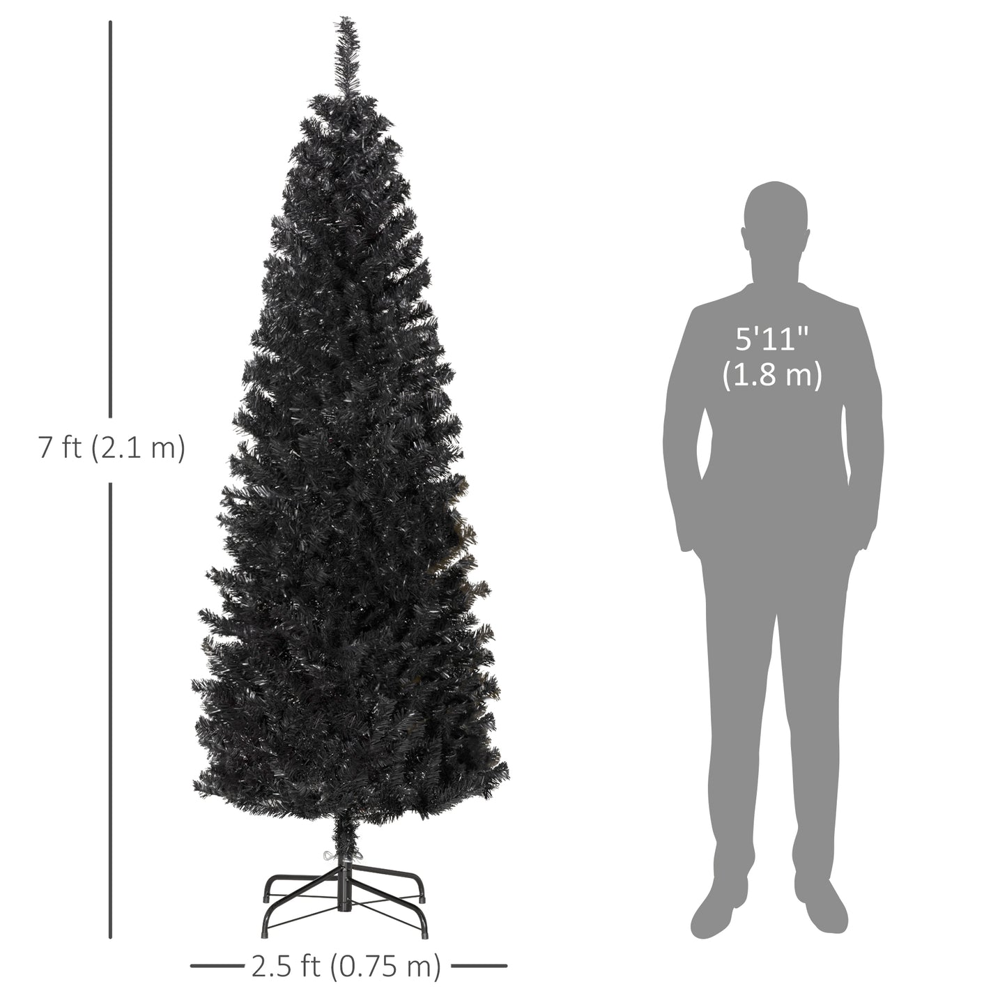 HOMCOM 4FT Artificial Christmas Tree Holiday Xmas Holiday Pencil Tree Decoration with Automatic Open for Home Party, Pink