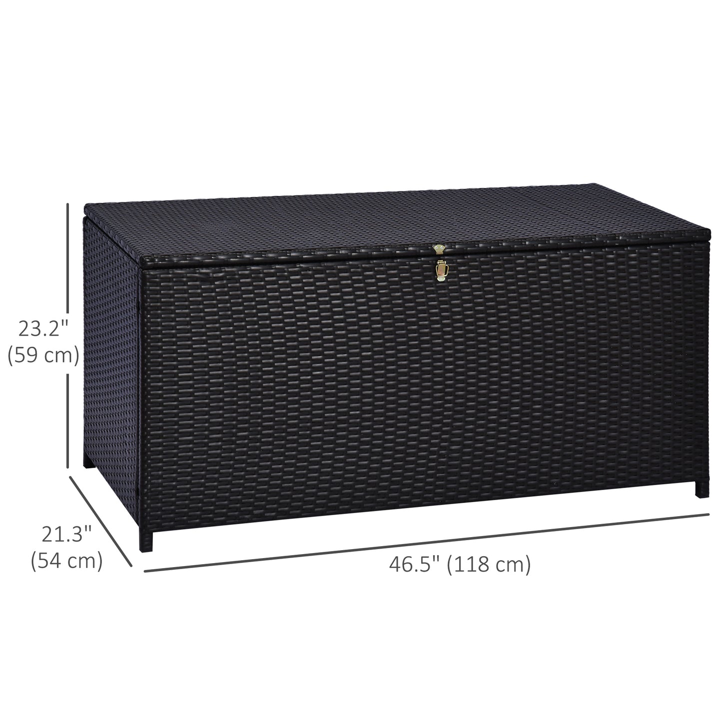 Outsunny Outdoor Storage Box with 118 Gallon Storage, Plastic Top Lid, Handles for Cushions, Pool Essentials, Garden Tools, Grey