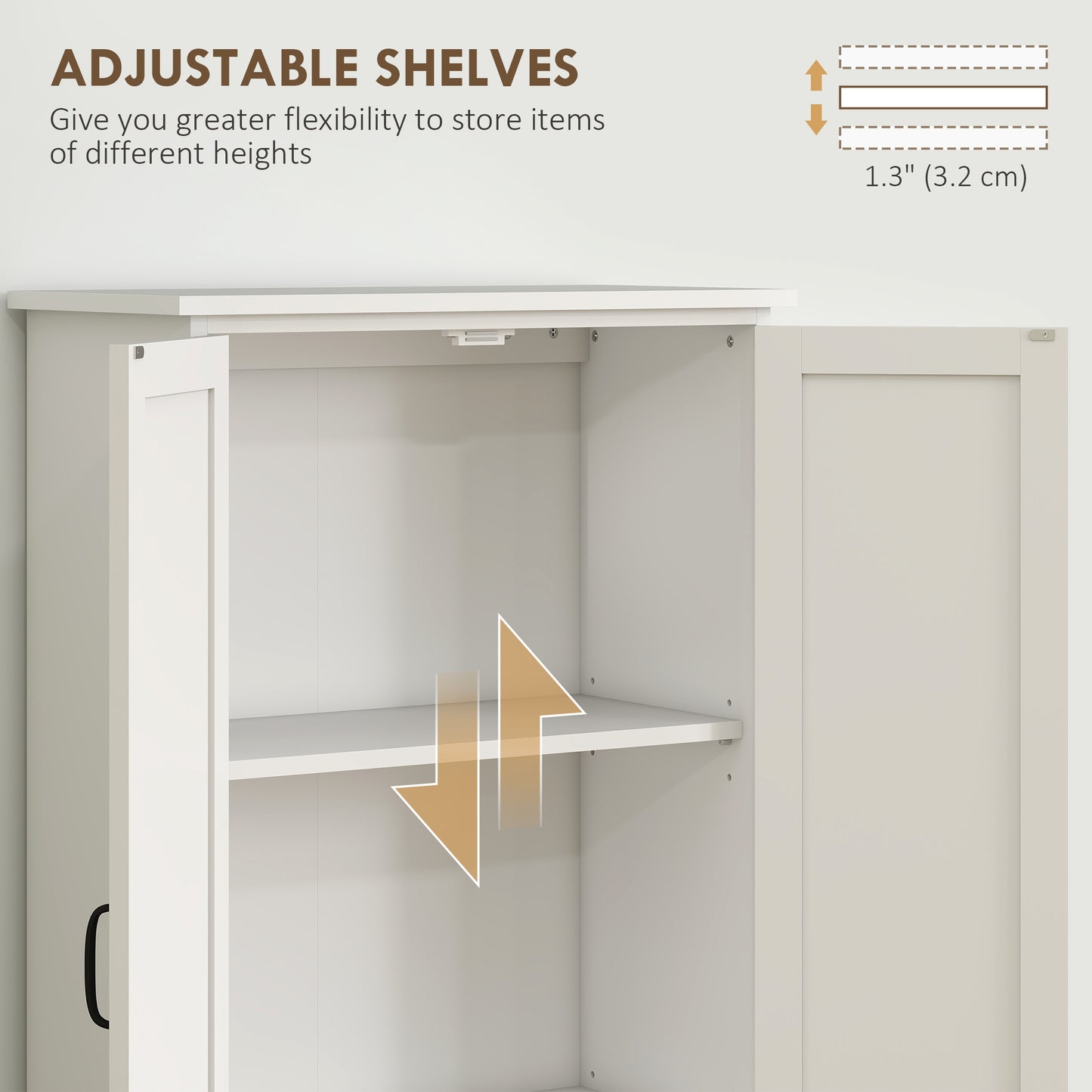 HOMCOM 48" 4-Door Storage Cabinet Multi-Storey Large Space Pantry with Adjustable Shelves Black