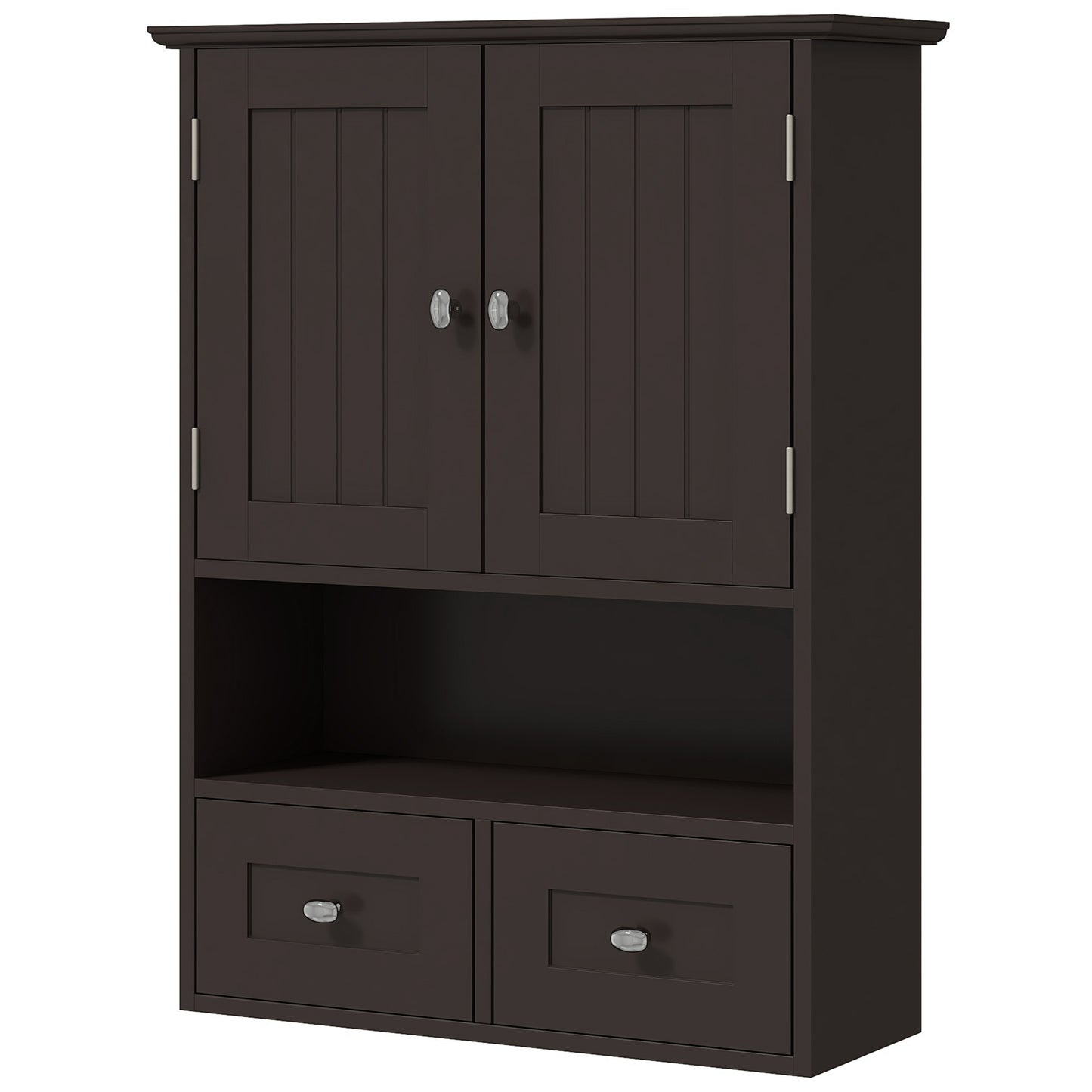 kleankin Bathroom Wall Cabinet, Medicine Cabinet, Over Toilet Storage Cabinet with Shelf and Drawers for Hallway, Living Room, White