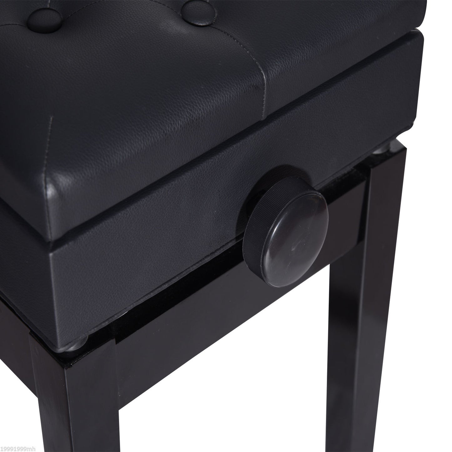 HOMCOM Adjustable Piano Bench with Storage and Soft PU Leather Padded, with Enough Music Storage Design, Black