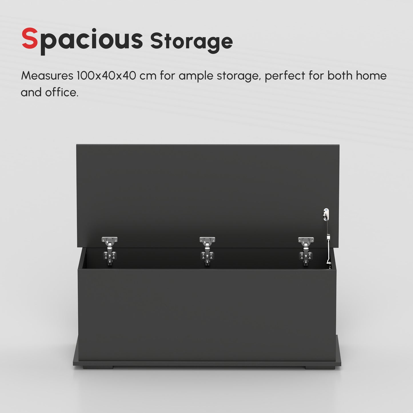HOMCOM 39.5" Storage Chest with 2 Safety Hinges, Storage Box Organizer with Flip-Top Lid, Entryway Storage Bench, Black