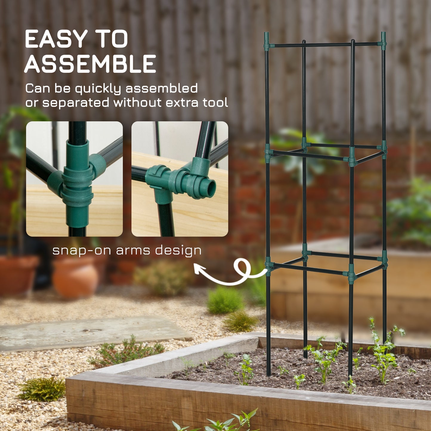 Outsunny 3 Pack Tomato Cage Set, 72 Inch DIY Tomato Plant Support Trellis, Tomato Trellis for Climbing Vegetables, Flowers and Fruits, Dark Green