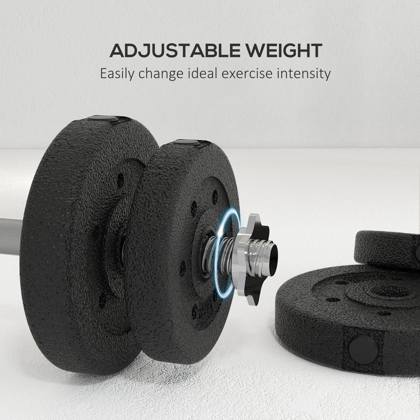 Soozier 66 lbs Adjustable Dumbbells Weight Set Dumbbell Hand Weight Barbell for Body Fitness Lifting Training for Home Office Gym, Black