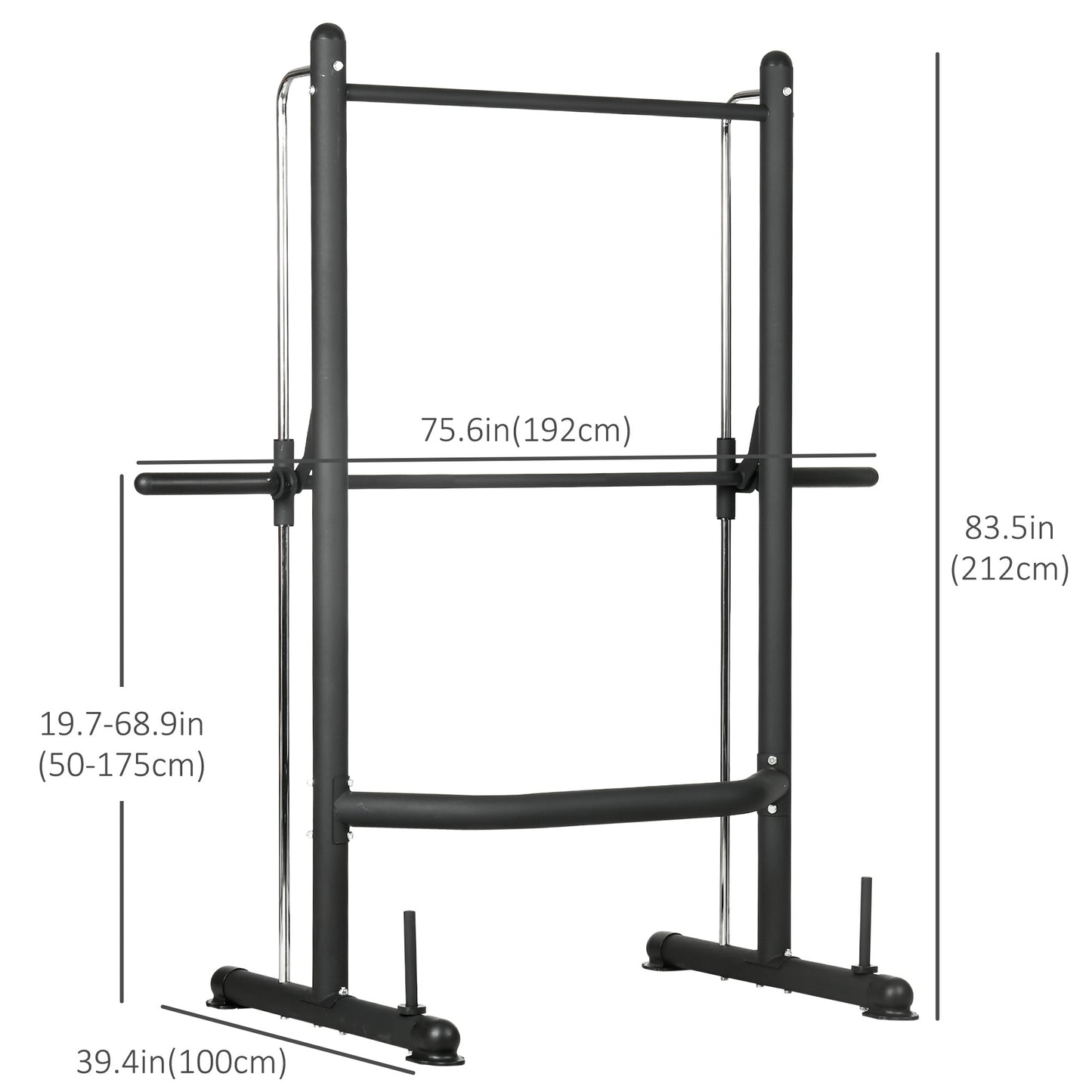 Soozier Adjustable Squat Rack with Pull Up Bar and Barbell Bar, Multi-Function Weight Lifting Half Rack for Home Gym Strength Training