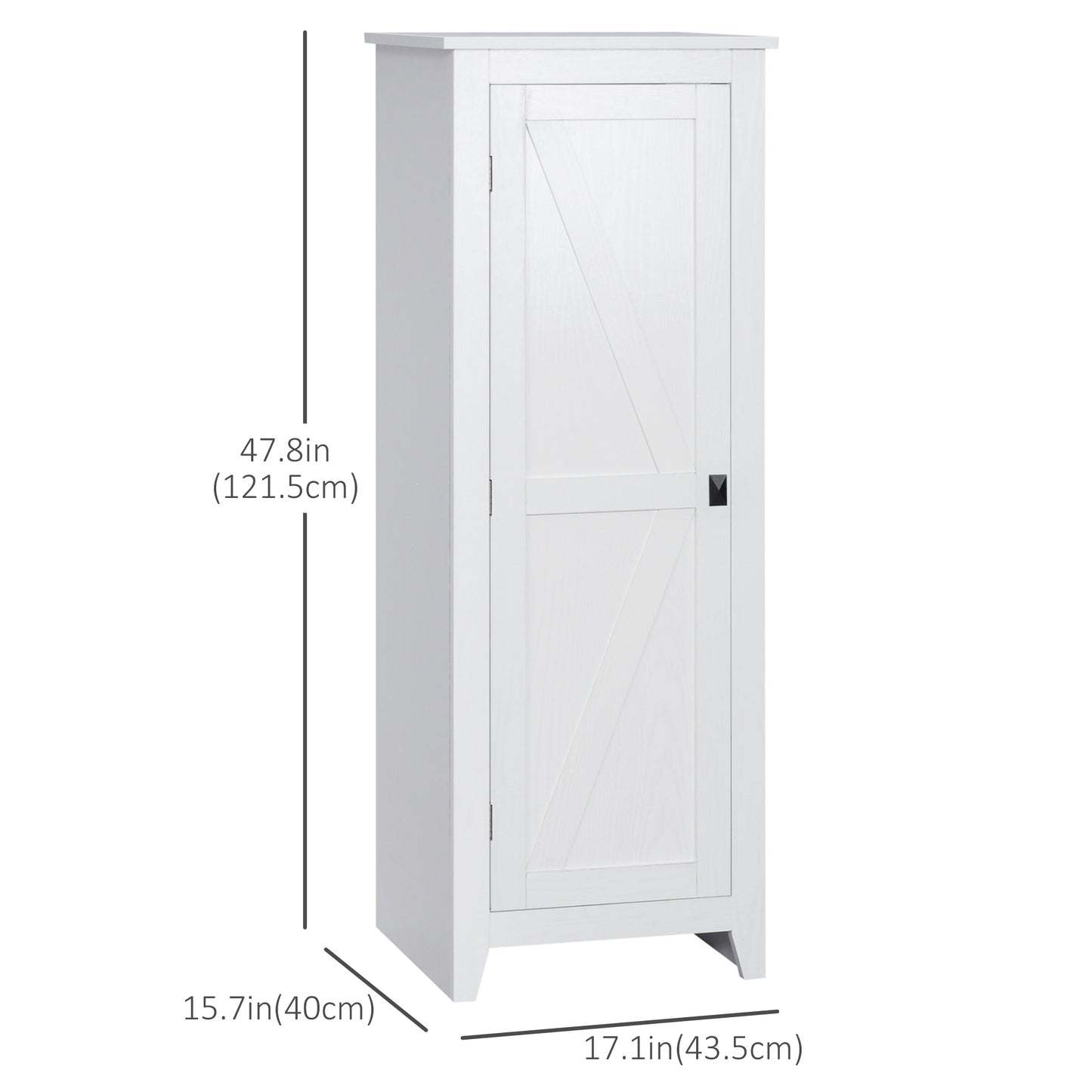 HOMCOM 48" Farmhouse Kitchen Pantry Storage Cabinet with Barn Door, Kitchen Pantry Cabinet with Adjustable Shelves, Natural