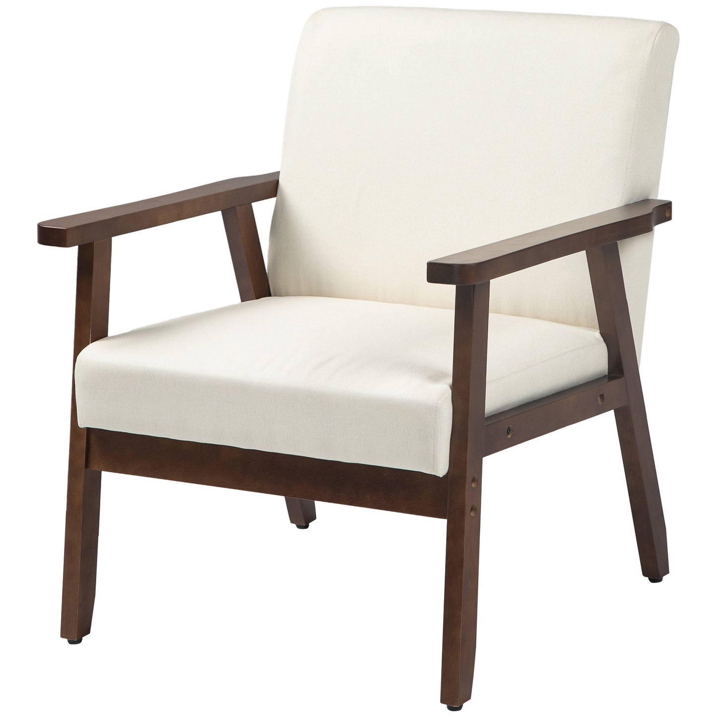 HOMCOM Modern Accent Chairs with Cushioned Seat, Upholstered Linen-Feel Armchair for Bedroom, Living Room, Dark Gray