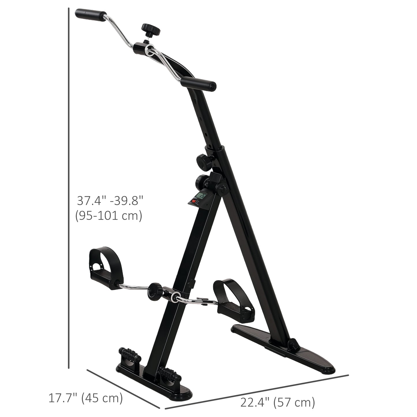 Soozier Seated Pedal Exerciser, Foldable Leg Exercise Bike with LCD Monitor for Seniors Elderly Rehabilitation Recovery Therapy