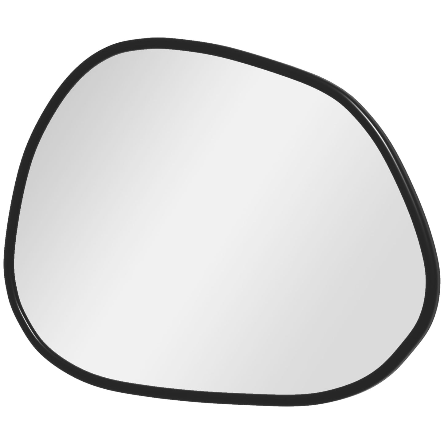 HOMCOM 36" Round Mirror, Bathroom Wall Mirror with Metal Frame, Decorative Vanity Mirror for Living Room, Bedroom, Black
