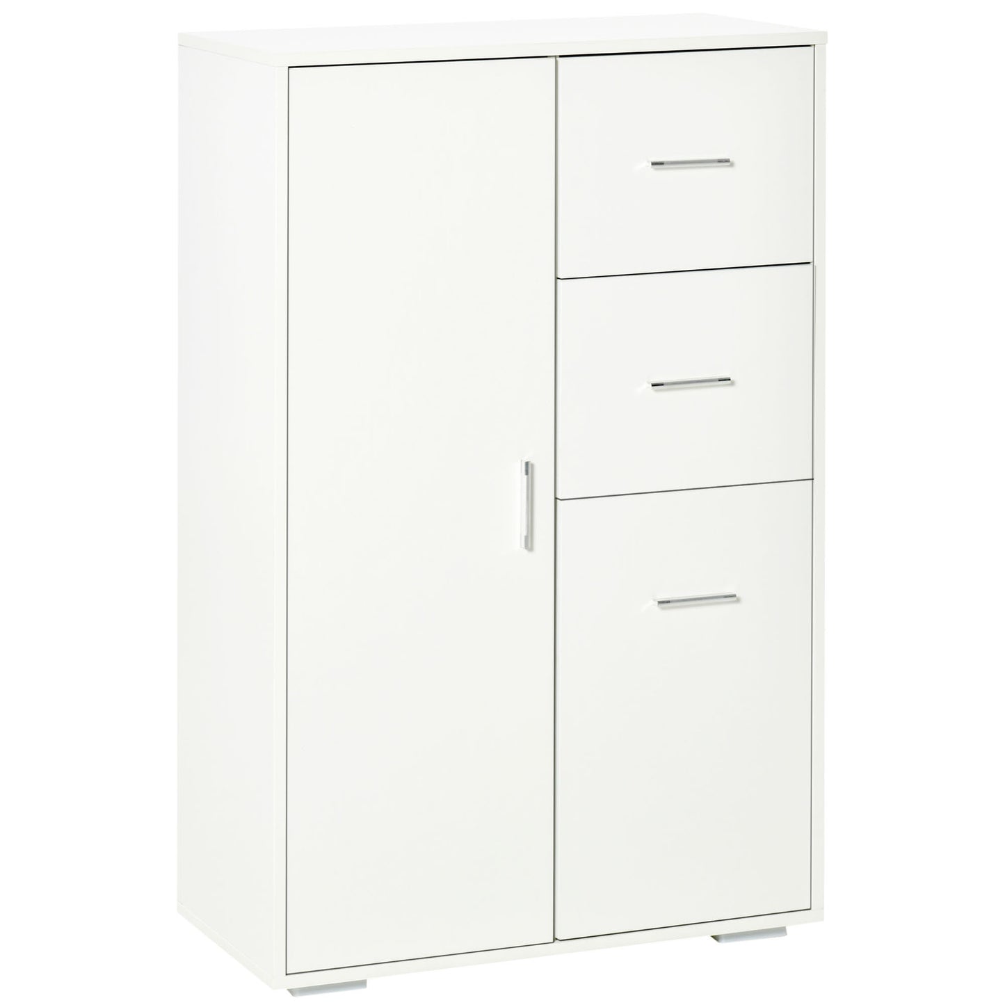 HOMCOM Storage Cabinet with 2 Drawers and 2 Cabinet Free Standing, Kitchen Cabinet Sideboard Buffet Table for Living Room, White