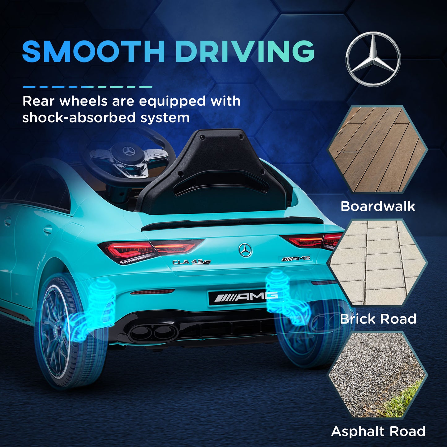Qaba Mercedes-Benz AMG Licensed 12V Ride on Car, Kids Electric Car with Remote Control, Spring Suspension, LED Lights, Red