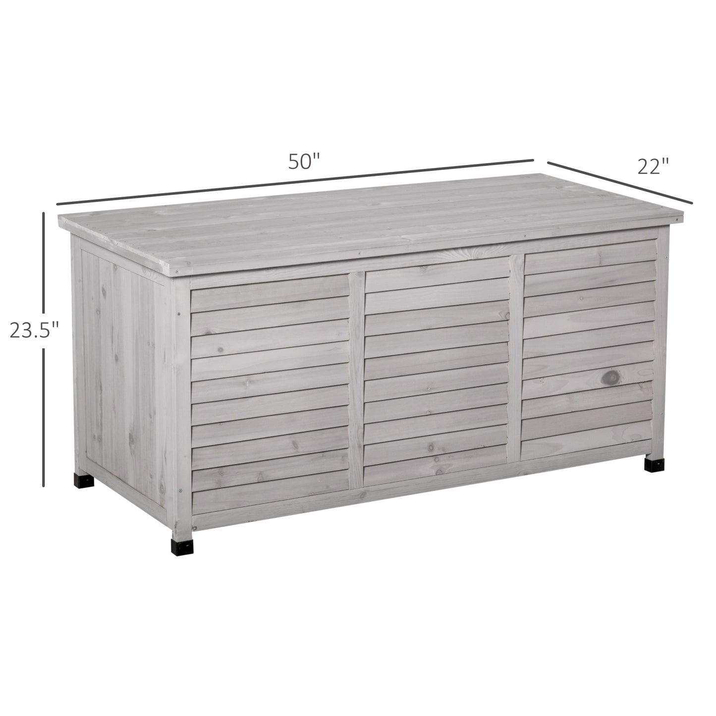 Outsunny 75 Gallon Wooden Storage Box patio Deck Box Bench, Garden Backyard Outdoor Storage Container with Aerating Gap & Weather-Fighting Finish, White