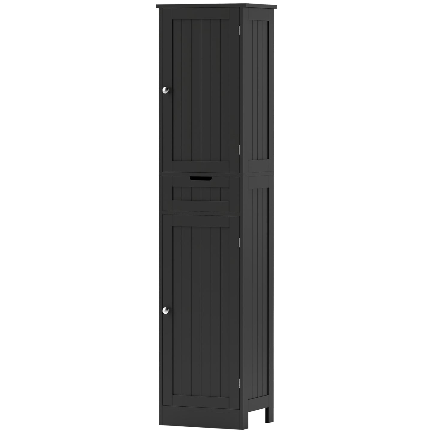 HOMCOM Freestanding Bathroom Cabinet with Drawer and 2 Doors, Tall Bathroom Cupboard for Kitchen, Study, Living Room