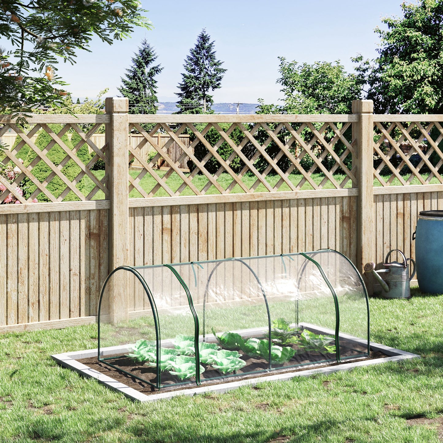Outsunny 6' x 3' x 2.6' Mini Greenhouse Portable Hot House for Plants with Zippered Doors for Outdoor, Indoor, Garden, Clear