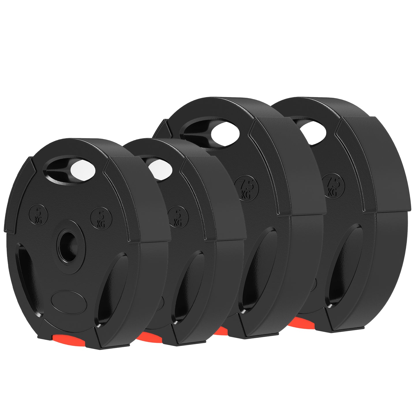 Soozier 1-Inch Weight Plates, Barbell Weights Set for Weightlifting and Strength Training, 2 x 22lbs + 2 x 11lbs