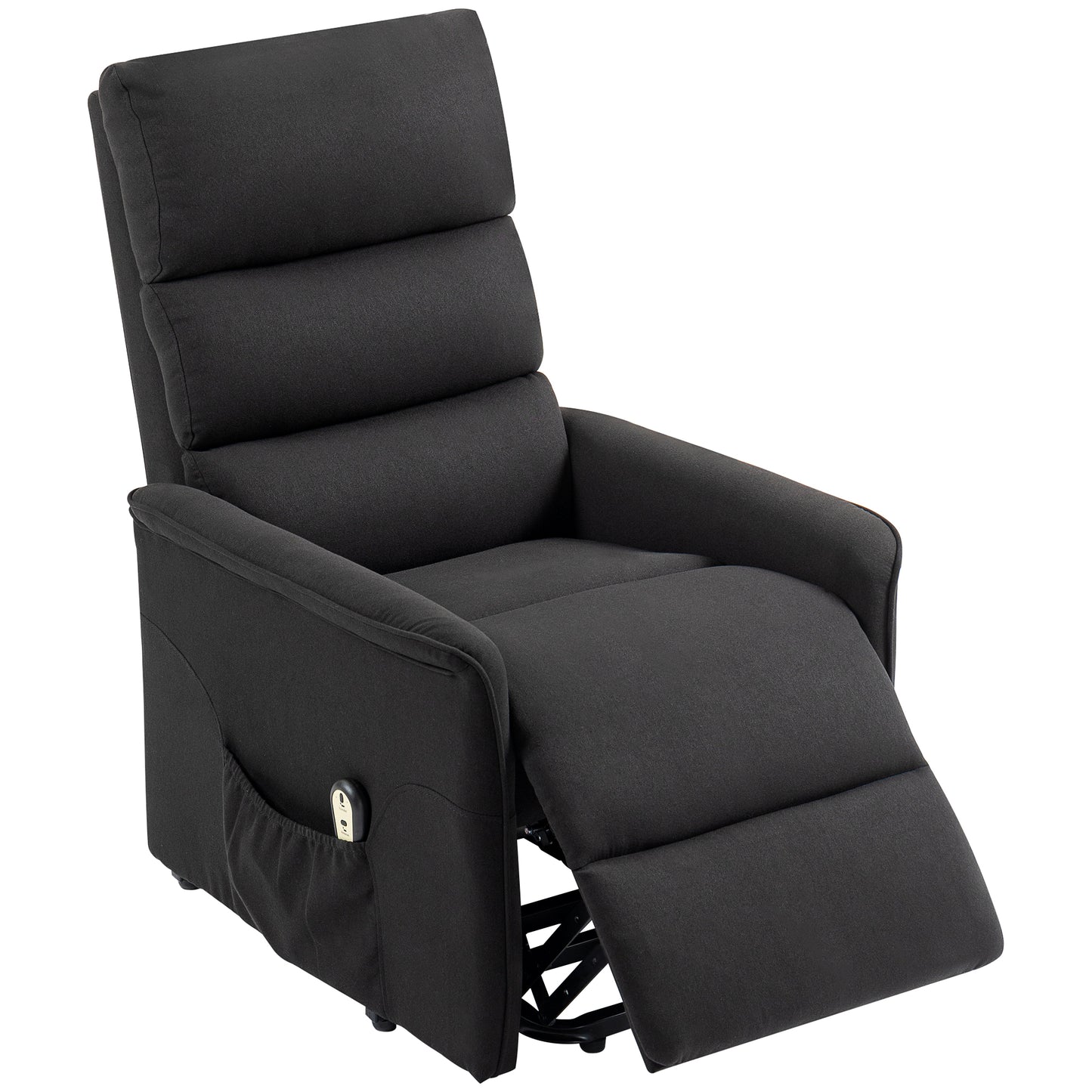 HOMCOM Lift Chair for Elderly, Power Chair Recliner with Remote Control, Side Pockets for Living Room, Dark Grey