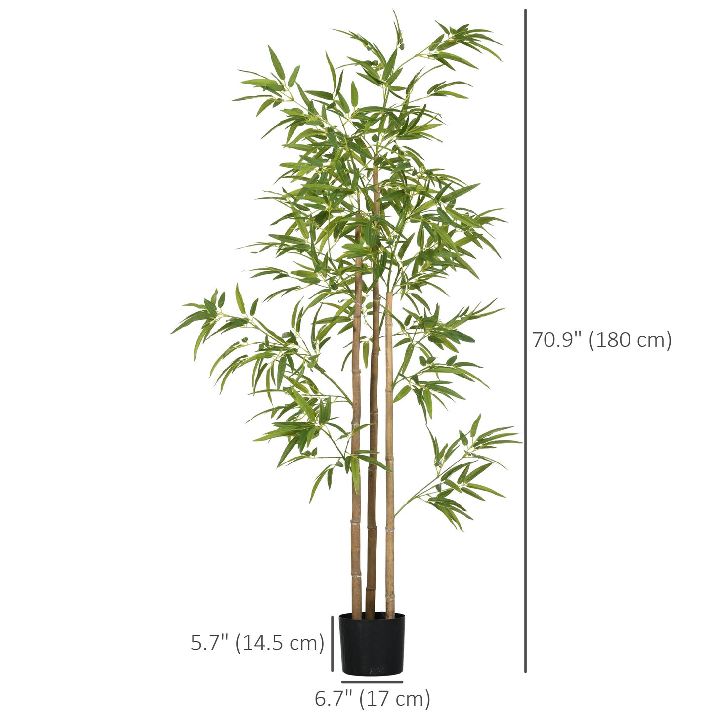 HOMCOM 6ft Artificial Tree, Indoor Fake Bamboo with Pot, for Home Office Living Room Decor