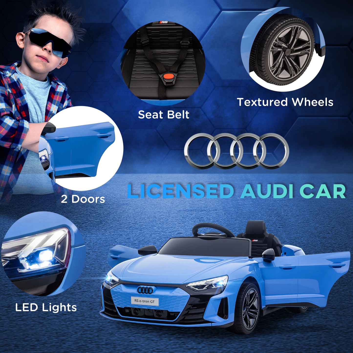 Aosom Ride-On Toy On Car with Remote Control, 12V 3.1 MPH Electric Ride for Kids w/ Suspension System, Horn Honking, White