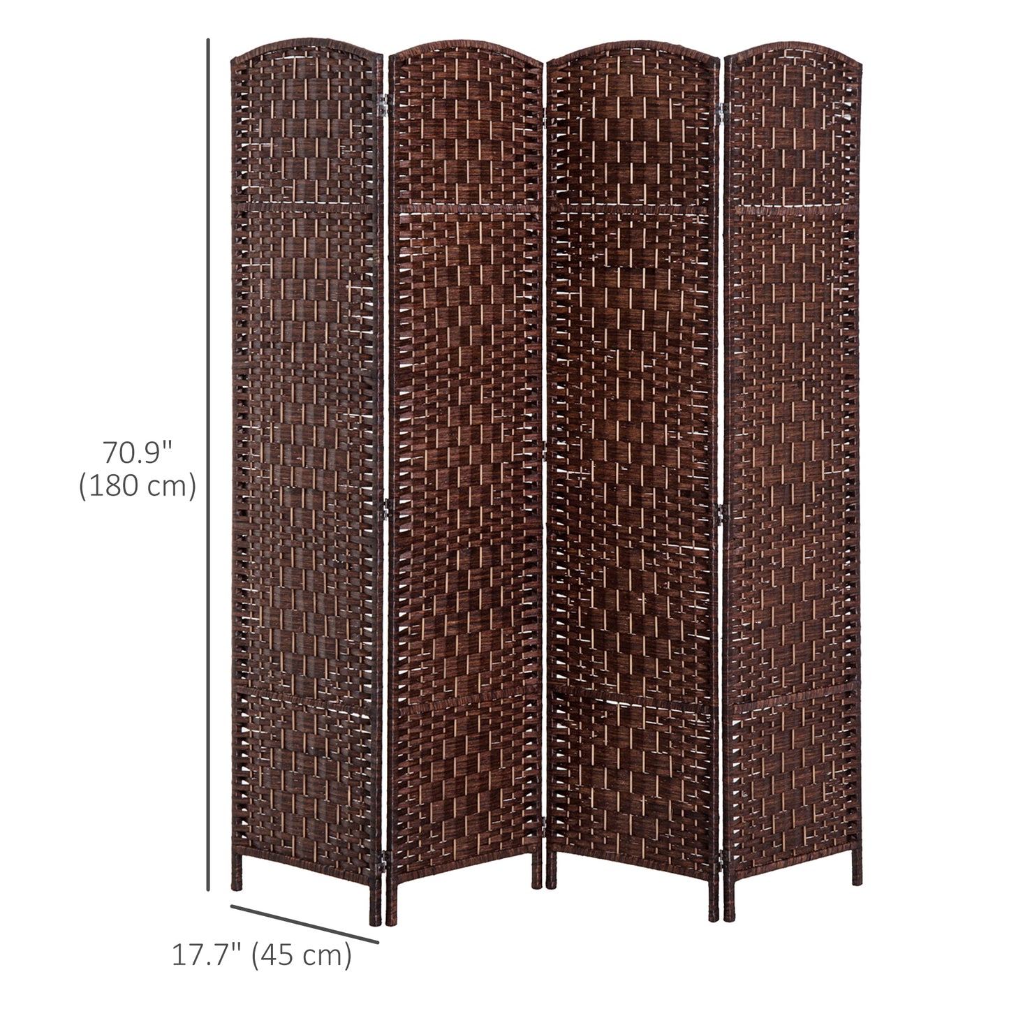 HOMCOM 6ft Folding Room Divider, 4 Panel Wall Partition with Wooden Frame for Bedroom, Home Office, Black
