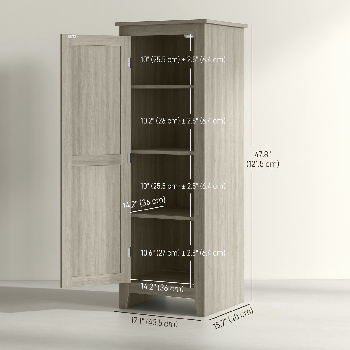 HOMCOM 48" Farmhouse Kitchen Pantry Storage Cabinet with Barn Door, Kitchen Pantry Cabinet with Adjustable Shelves, Natural