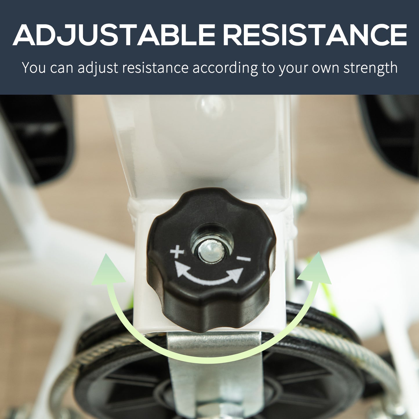 Soozier Twist Stepper Exercise Machine with Adjustable Resistance, LCD Screen - White & Green