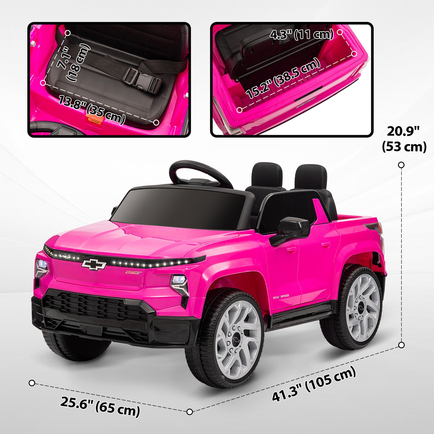 Qaba 12V CHEVROLET SILVERADO EV RST Licensed Kids Car w/ Remote, Spring Suspension, Soft Start, Training Wheels, Black