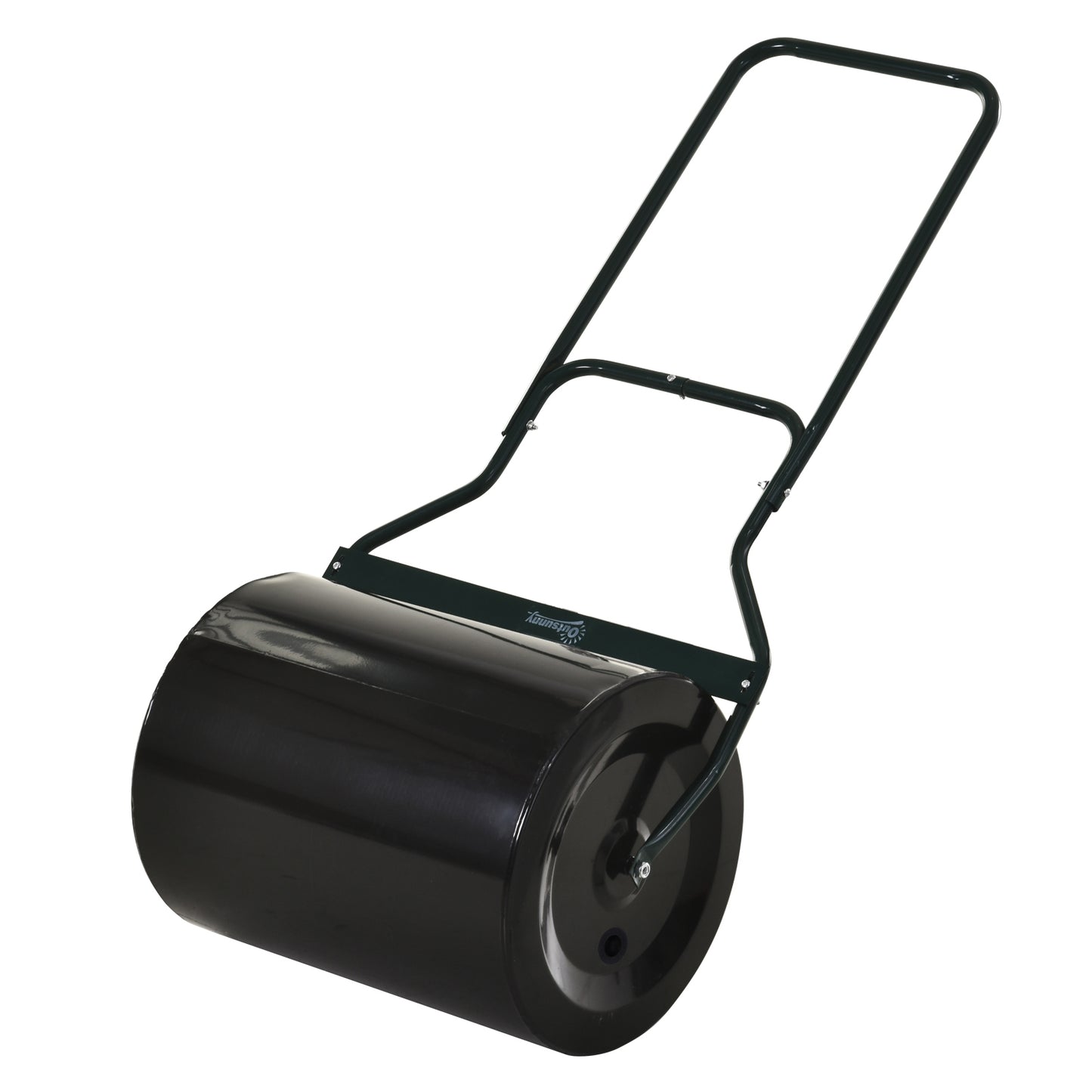 Outsunny 22" Push/Tow Behind Lawn Roller, Heavy Duty Sod Drum Roller Filled with 12 Gal Water/Sand, Grass Flattener for Yard, Patio, Park, Black