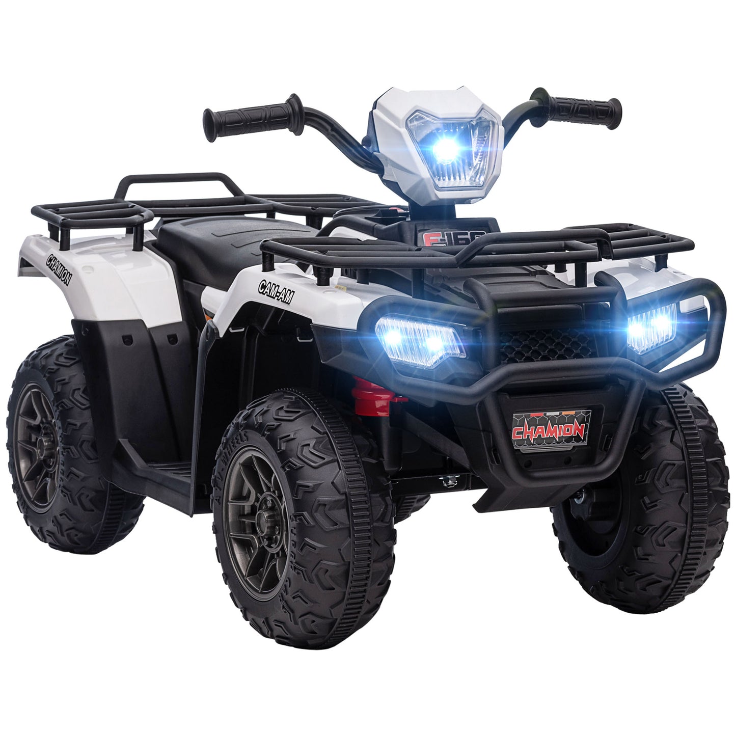 Aosom 12V Kids ATV Quad, 4 Wheeler Battery Powered Electric Vehicle with Music MP3, Headlights, High Low Speed, Treaded Tires, for Boys and Girls Ages 37-60 Months, Pink