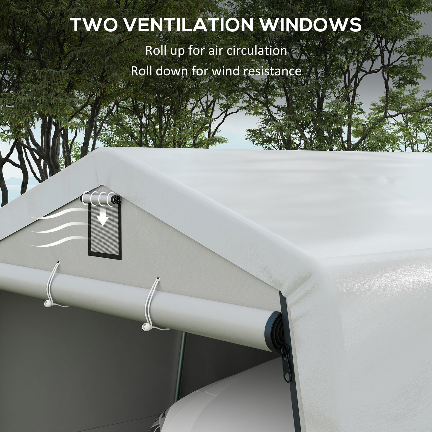 Outsunny 11' x 20' Portable Garage, Heavy Duty Carport Canopy with Ventilation Windows and Large Roll-up Door, Grey