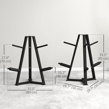 Soozier Weight Rack for 1-Inch or 2-Inch Weight Plates, 660LBS Capacity Weight Plate Rack for Home Gym Storage