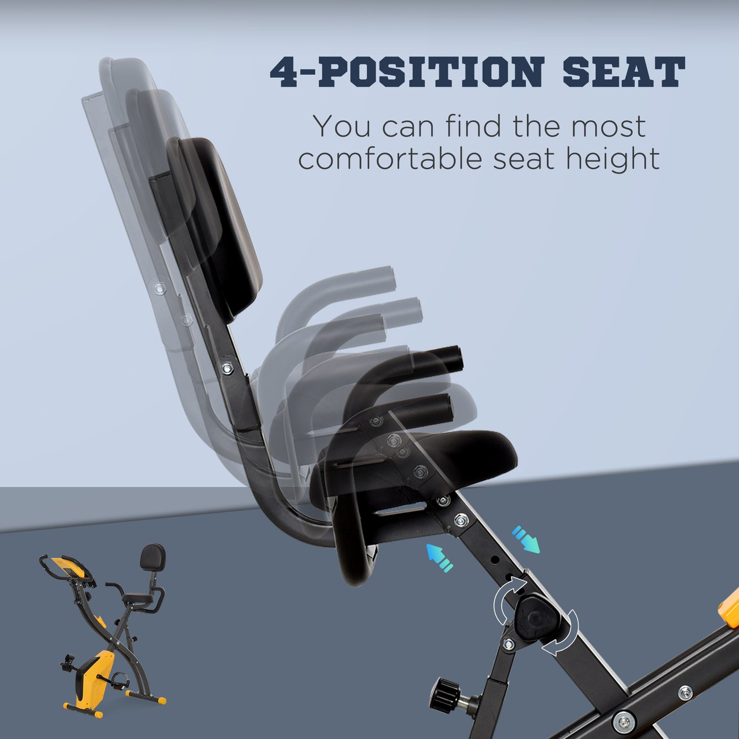 Soozier 3 in 1 Folding Exercise Bike, Foldable Stationary Bike with 8-Level Magnetic Resistance, Adjustable Seat, Black