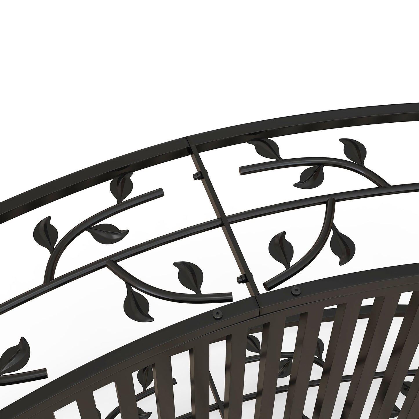 Outsunny 3.3FT Classic Garden Bridge with Safety Railings Arc Footbridge Decorative Pond Bridge for Backyard Creek Stream, Black