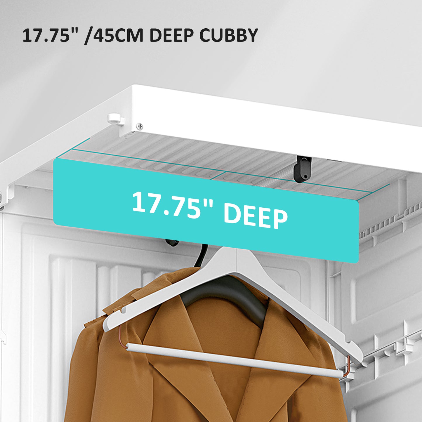 HOMCOM Portable Wardrobe Closet, Bedroom Armoire, Foldable Clothes Organizer with Cube Storage, Hanging Rods, Magnet Doors, White