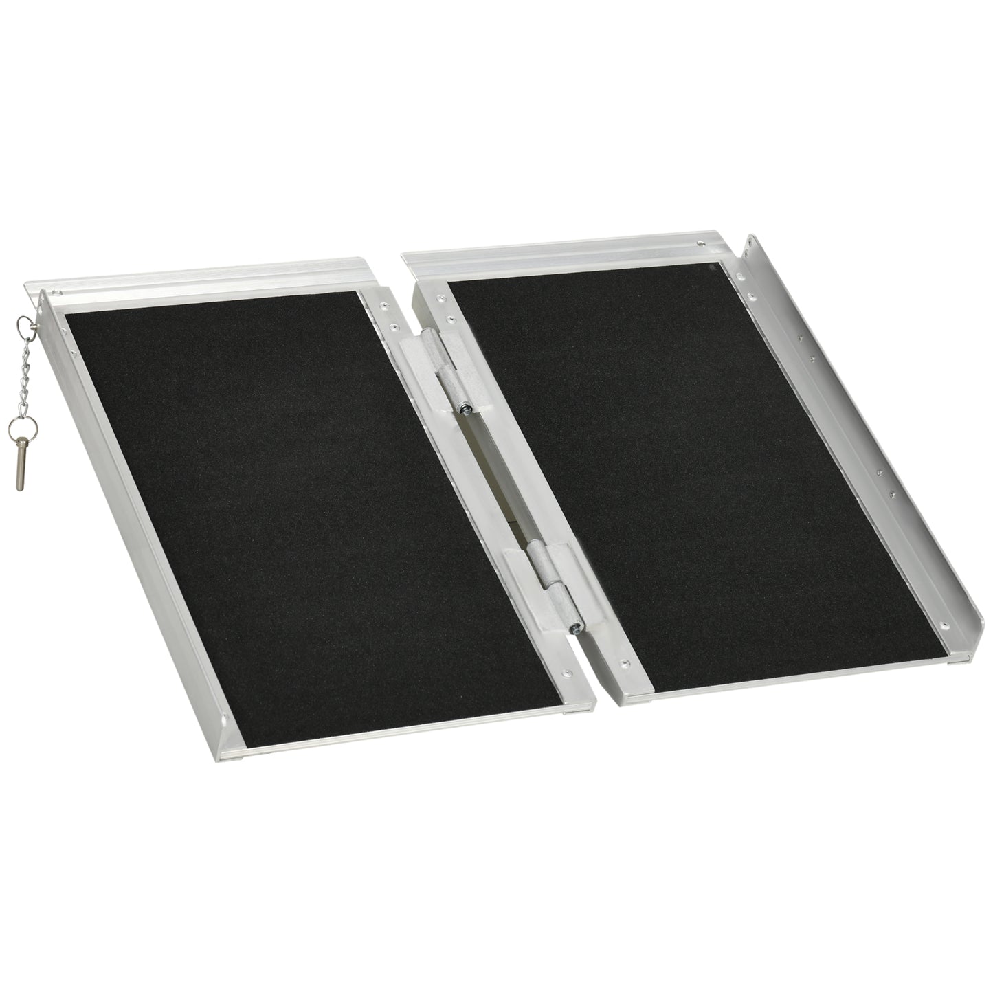HOMCOM 2ft Wheelchair Ramp Scooter Mobility Non-Skid Layering Portable Foldable Aluminium