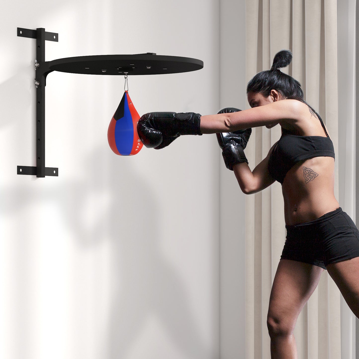 Soozier Adjustable Height Free Standing Boxing Bag Set with 6 Suction Cups and Boxing Gloves, for Exercise Training