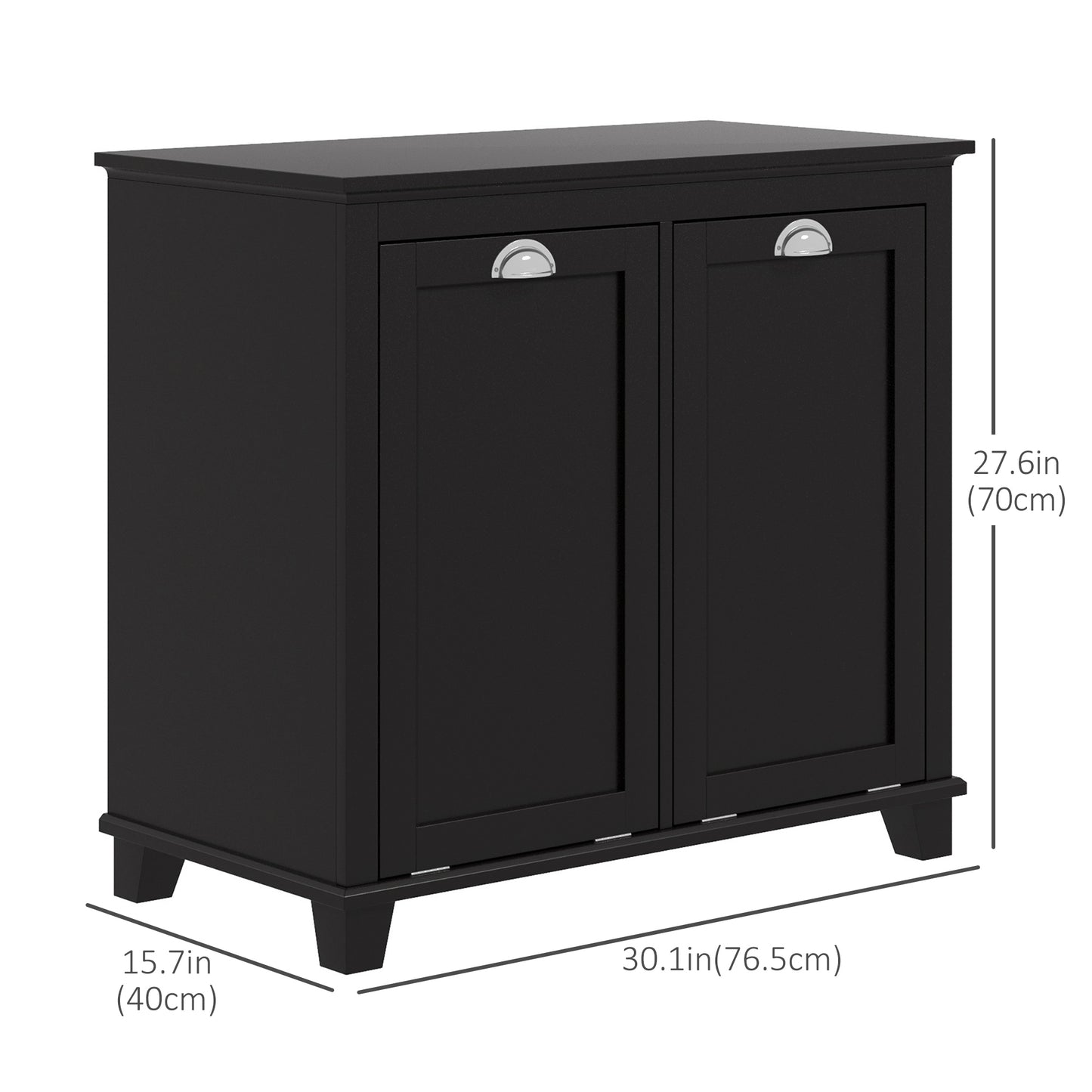 HOMCOM Tilt-Out Laundry Storage Cabinet, Bathroom Storage Organizer with Two-Compartment Tilt Out Hamper, White