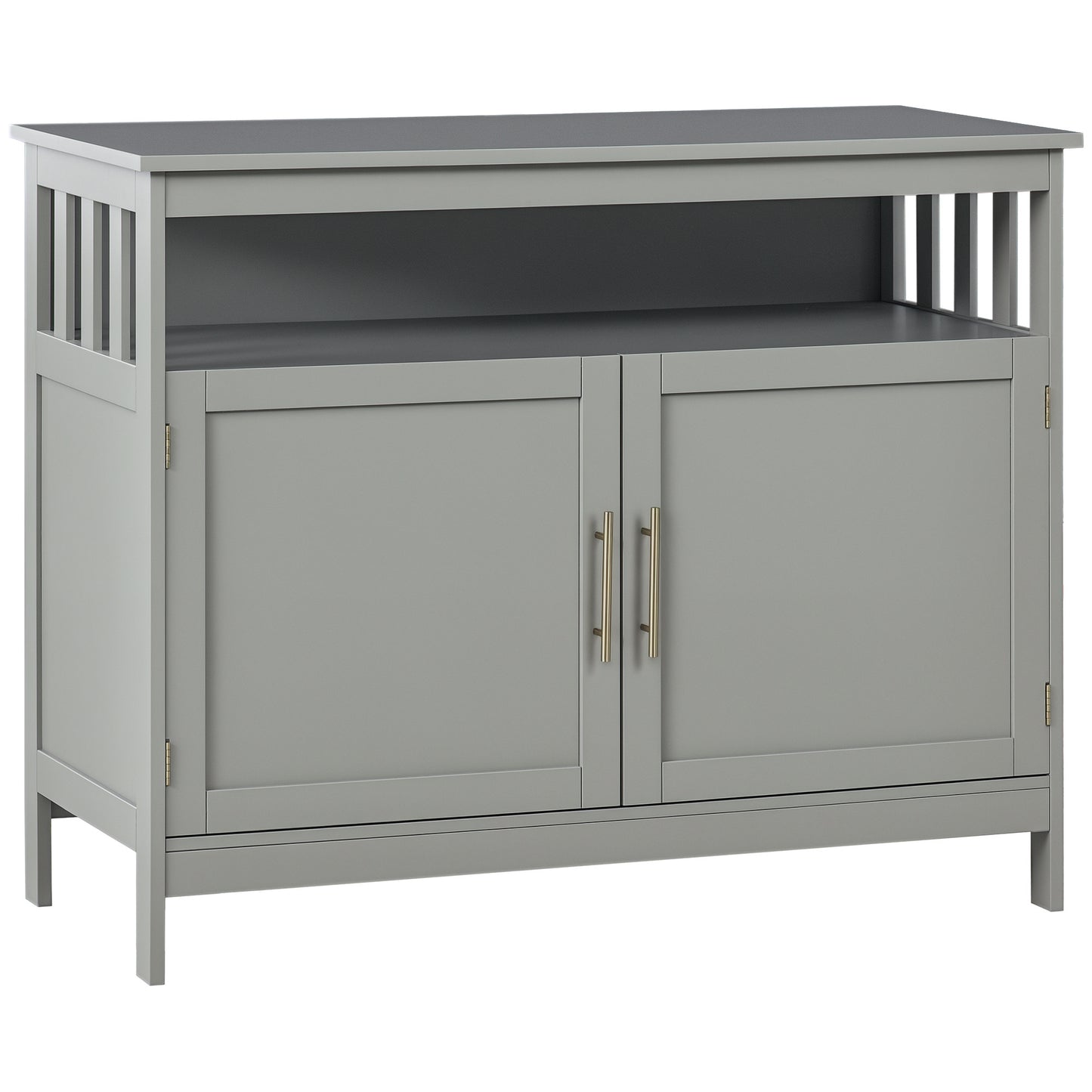 HOMCOM Wooden Console Table with Open Shelf and 2 layers Cabinet Kitchen Furniture