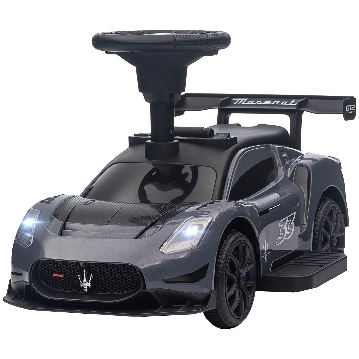 Qaba 6V Maserati GT2 Licensed Electric Car for Kids, Ride on Car with Under Seat Storage, LED Headlights Music, Pink