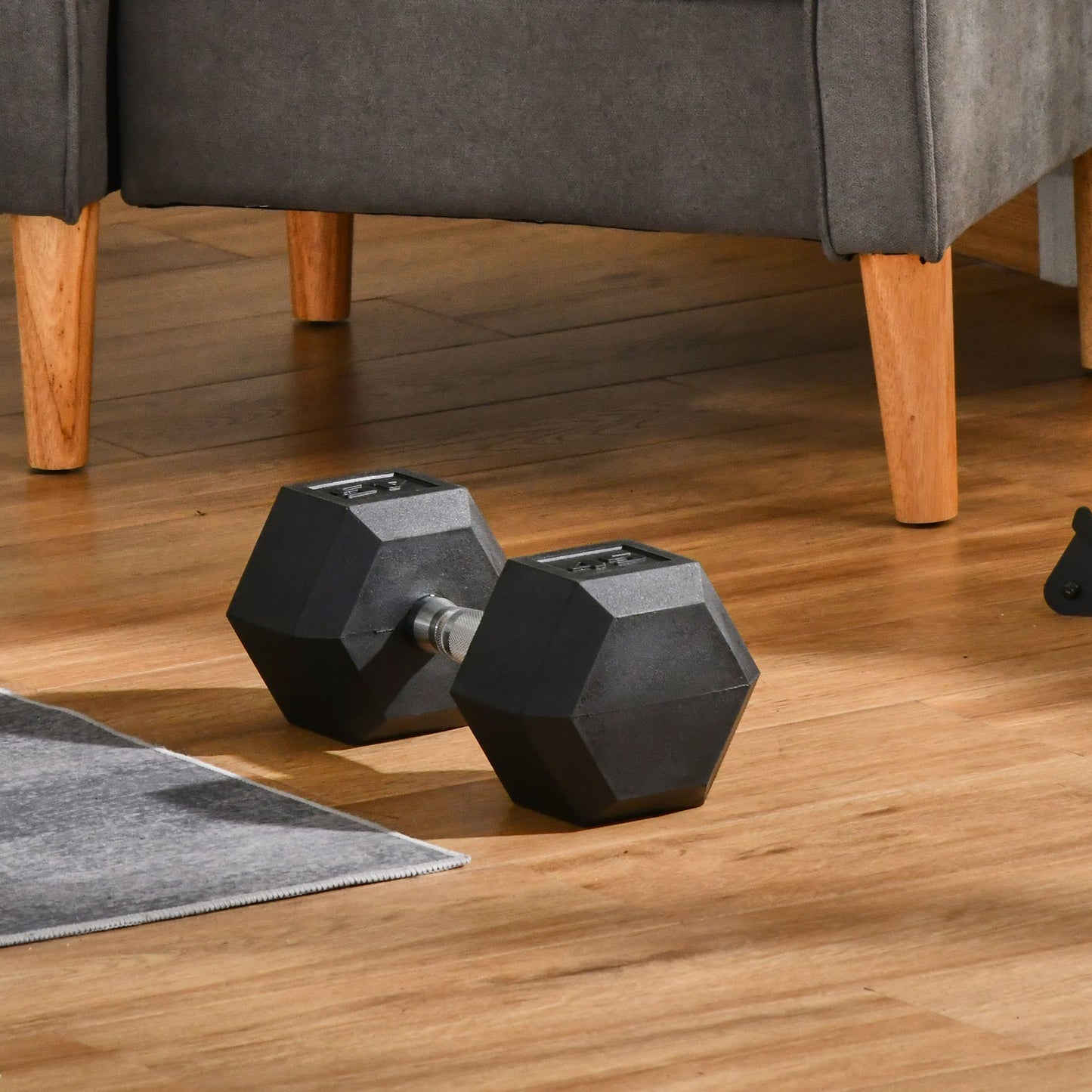 Soozier 45lbs Rubber Hex Dumbbells Weight Dumbbell Hand Weight Barbell for Body Fitness Training for Home Office Gym, Black