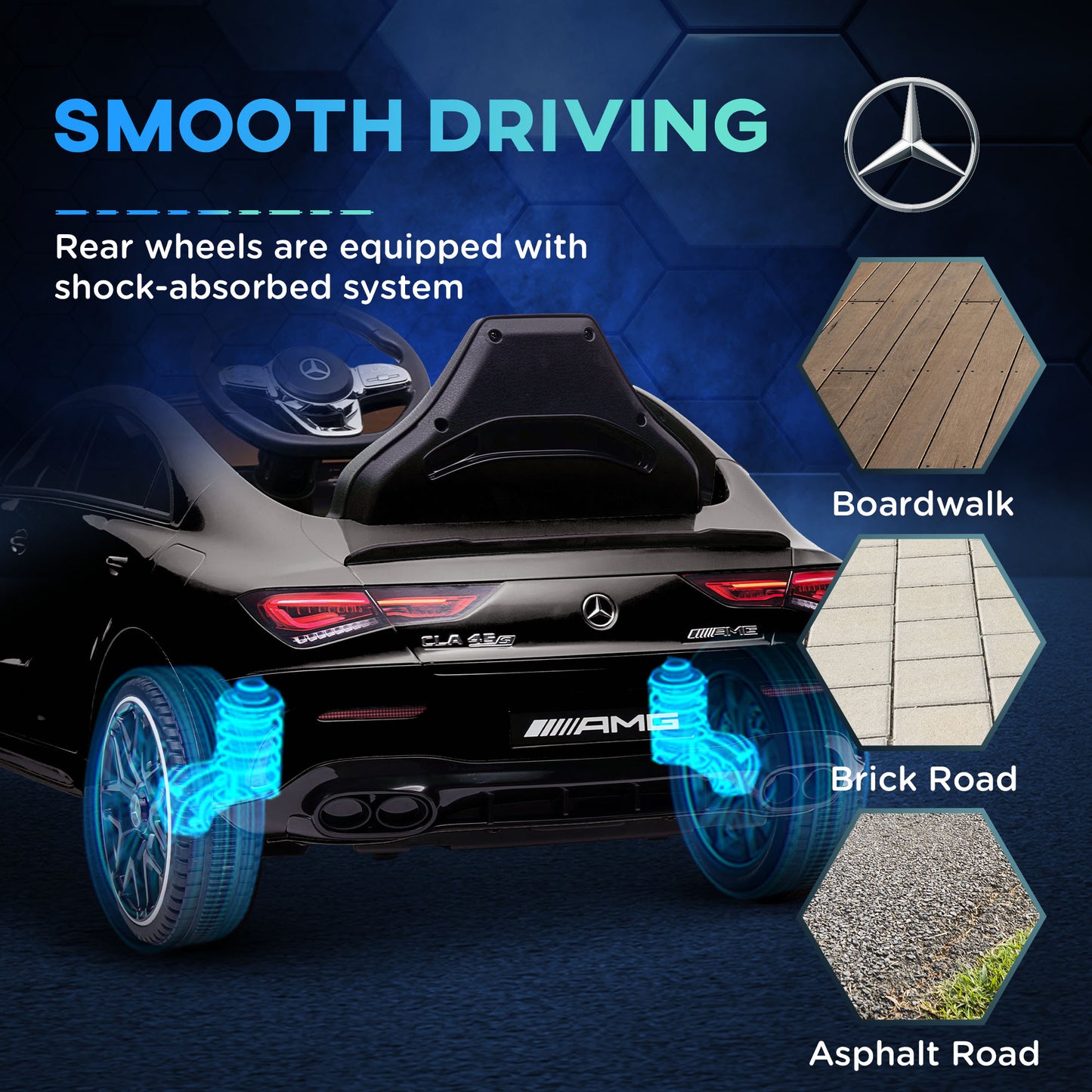 Qaba Mercedes-Benz AMG Licensed 12V Ride on Car, Kids Electric Car with Remote Control, Spring Suspension, LED Lights, Red