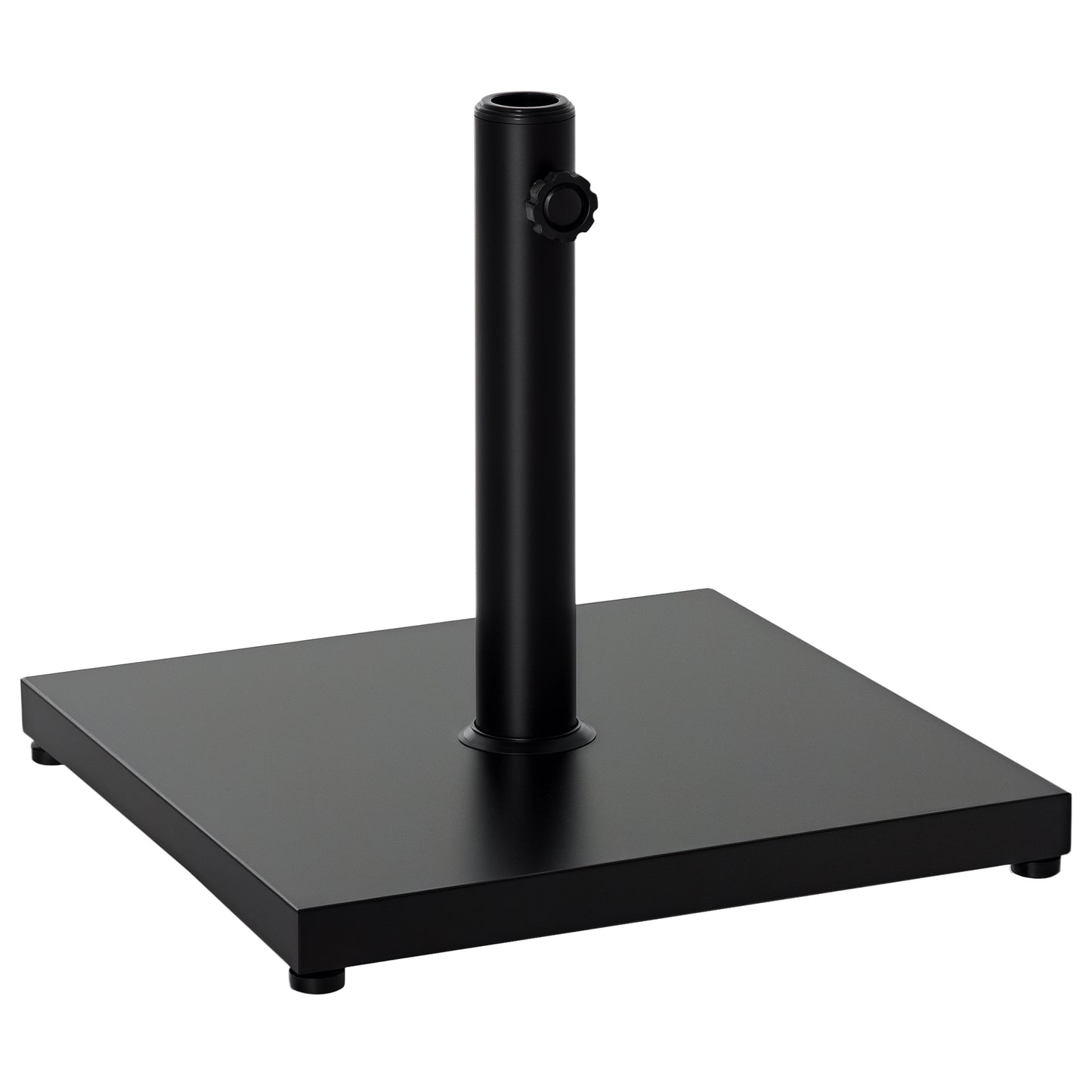 Outsunny 29 lbs Market Umbrella Base Holder 16" Heavy Duty Square Parasol Stand for Patio, Outdoor, Backyard, Black